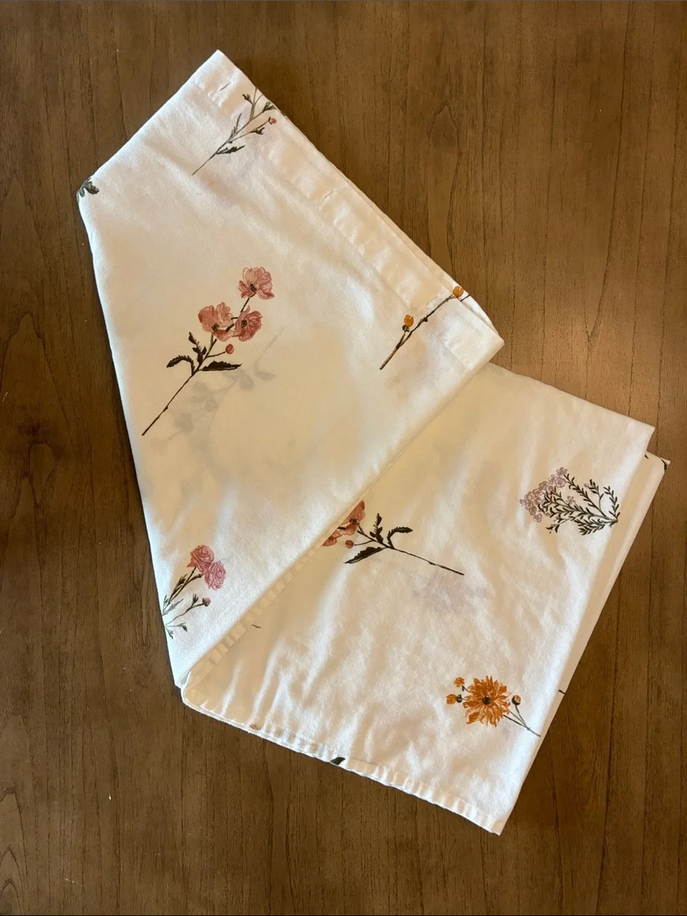 Threshold White Cotton Fabric Flower Standard Shower Curtain